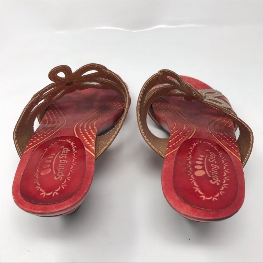Spring Step Carlina Heel Sandals EU 38 US 7.5 8 Red Rhinestone Artsy Colorful - Picture 4 of 8